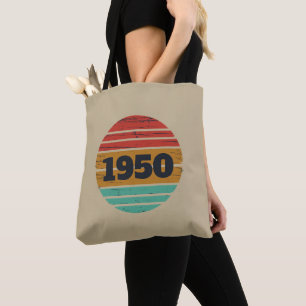 Personalised vintage 75th birthday tote bag