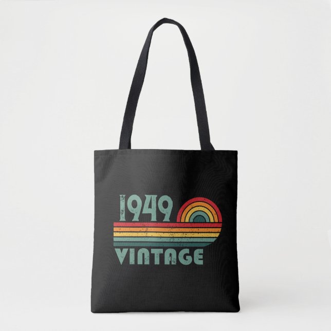Personalised vintage 75th birthday tote bag (Front)