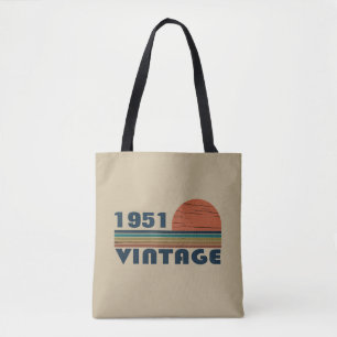 Personalised vintage 75th birthday tote bag