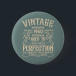 Personalised vintage 75th birthday whiskey themed 6 cm round badge<br><div class="desc">Make your birthday special with this unique design. Add a touch of sophisticated elegance to your birthday celebration with our exquisite, one-of-a-kind designs. These graphics bring sophistication and originality to any product, creating a memorable and stylish gift. They are perfect for those who appreciate a touch of timeless glamour on...</div>