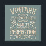 Personalised vintage 75th birthday whiskey themed magnet<br><div class="desc">Make your birthday special with this unique design. Add a touch of sophisticated elegance to your birthday celebration with our exquisite, one-of-a-kind designs. These graphics bring sophistication and originality to any product, creating a memorable and stylish gift. They are perfect for those who appreciate a touch of timeless glamour on...</div>