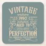 Personalised vintage 75th birthday whiskey themed square paper coaster<br><div class="desc">Make your birthday special with this unique design. Add a touch of sophisticated elegance to your birthday celebration with our exquisite, one-of-a-kind designs. These graphics bring sophistication and originality to any product, creating a memorable and stylish gift. They are perfect for those who appreciate a touch of timeless glamour on...</div>
