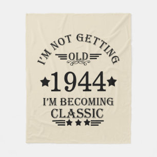 Personalised vintage 80th birthday gifts fleece blanket