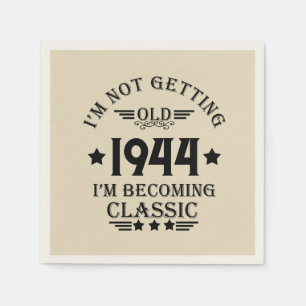 Personalised vintage 80th birthday gifts napkin