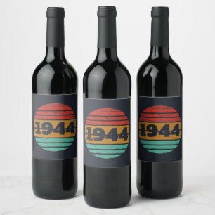Personalised vintage 80th birthday gifts wine label