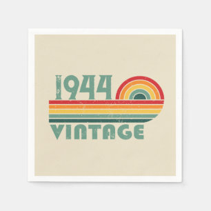 Personalised vintage 80th birthday party napkin