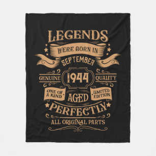 Personalised vintage 80th birthday whiskey themed fleece blanket