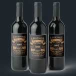 Personalised vintage 80th birthday whiskey themed wine label<br><div class="desc">You can add some originality to your wardrobe collection with this vintage classic birthday graphic design with awesome typography font lettering, is a great gift idea for men, women, husbands, wife girlfriends, and a boyfriend who will love this one-of-a-kind artwork. The best amazing and funny holiday present for your happy...</div>