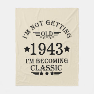 Personalised vintage 90th birthday party fleece blanket