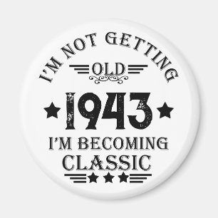 Personalised vintage 90th birthday party magnet