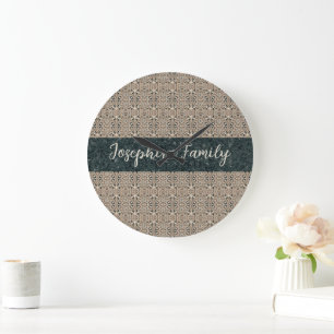 Personalised Vintage Abstract Quartz Stone Natural Large Clock