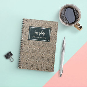 Personalised Vintage Abstract Quartz Stone Natural Notebook