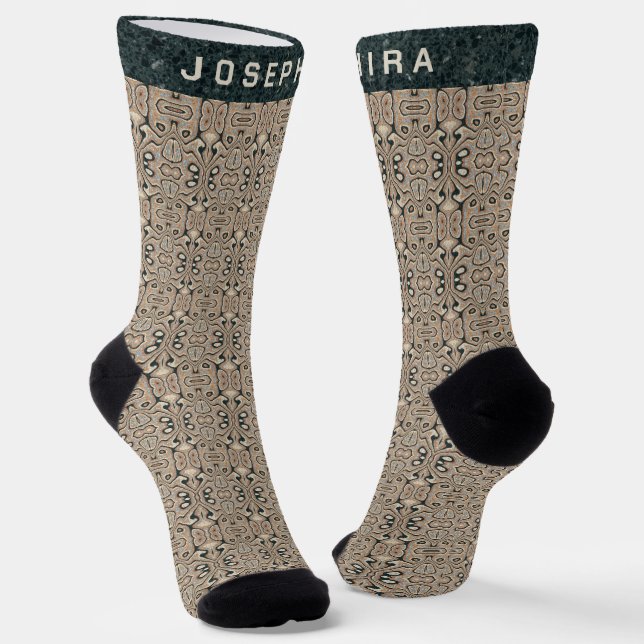 Personalised Vintage Abstract Quartz Stone Natural Socks (Angled)