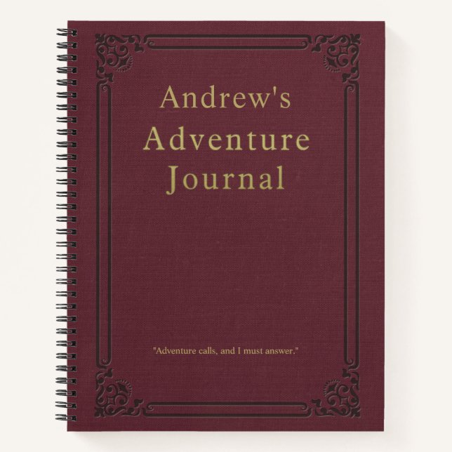 Personalised Vintage Adventure Journal (Front)