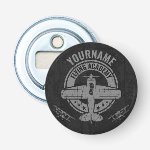 Personalised Vintage Aeroplane Pilot Flying Academ Bottle Opener