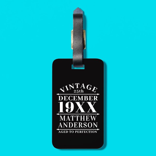 Personalised Vintage Aged Perfection Luggage Tag (Creator Uploaded)