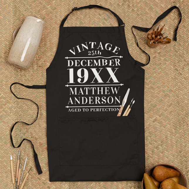 Personalised Vintage Aged to Perfection Apron (Creator Uploaded)