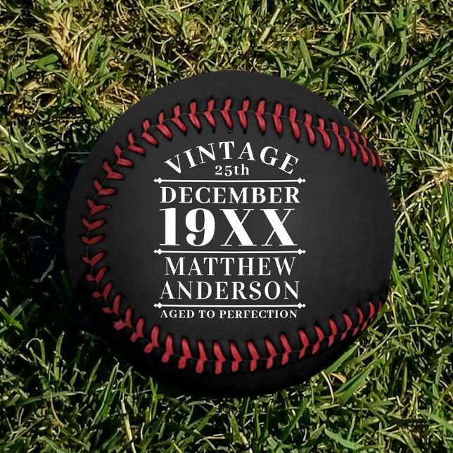 Personalised Vintage Aged to Perfection Baseball (Creator Uploaded)