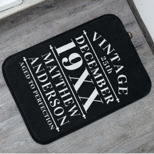 Personalised Vintage Aged to Perfection Bath Mat