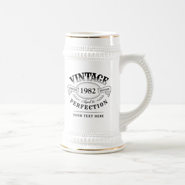 Personalised Vintage Aged To Perfection Birthday Beer Stein (Right)