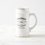 Personalised Vintage Aged To Perfection Birthday Beer Stein<br><div class="desc">Black and gold fun vintage aged to perfection adult birthday gift idea for men,  great for any age birthday celebration,  or other occasions. Custom it with your own text.</div>