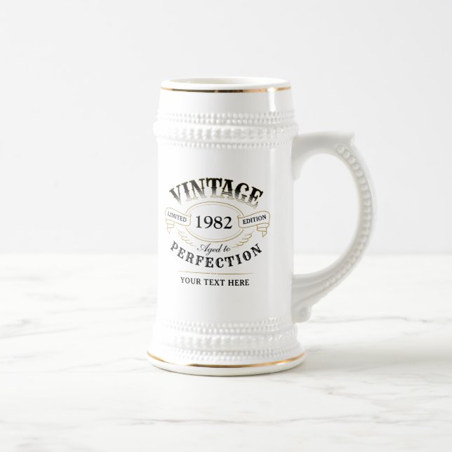 Personalised Vintage Aged To Perfection Birthday Beer Stein (Right)
