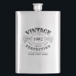 Personalised Vintage Aged To Perfection Birthday Hip Flask<br><div class="desc">Black and white fun vintage aged to perfection adult birthday gift idea for men,  great for any age birthday celebration,  or other occasions. Custom it with your own text.</div>