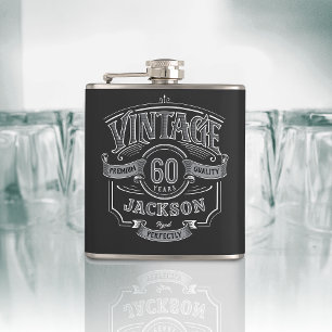 Personalised Vintage Aged To Perfection Birthday Hip Flask