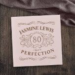 Personalised Vintage Aged To Perfection birthday N Napkin<br><div class="desc">Pink and brown fun vintage aged to perfection adult birthday napkins,  great for any age birthday celebration,  or other occasions. Custom it with your own name and text.</div>