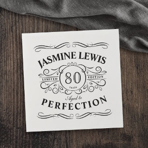Personalised Vintage Aged To Perfection birthday Napkin