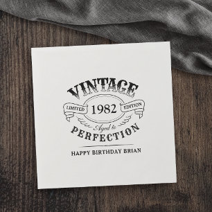 Personalised Vintage Aged To Perfection Birthday Napkin