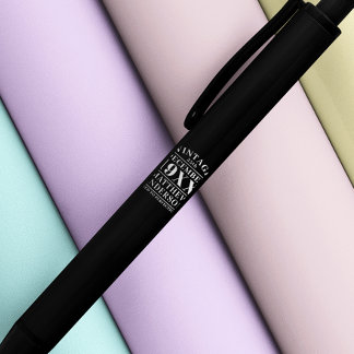 Personalised Vintage Aged to Perfection Black Ink Pen