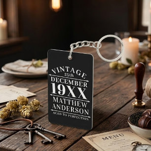 Personalised Vintage Aged to Perfection Key Ring