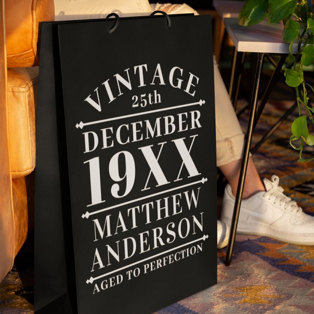 Personalised Vintage Aged to Perfection Medium Gift Bag (Creator Uploaded)