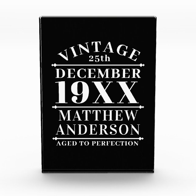 Personalised Vintage Aged to Perfection Photo Block (Front)