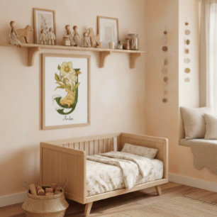 Personalised Vintage Alphabet Letter J Poster