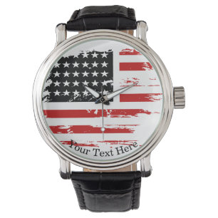 Personalised Vintage American Flag Watch