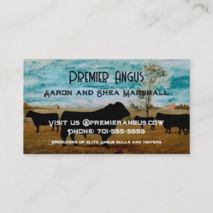 Personalised Vintage Angus Cattle Business Card