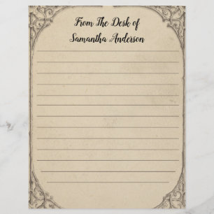 Personalised Vintage Antique Distressed Linned  Custom Letterhead