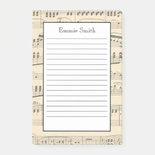 Personalised Vintage Antique Sheet Music Post-it Notes