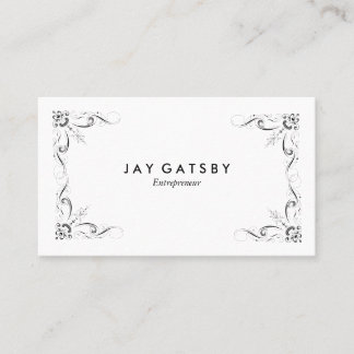 Personalised Vintage Art Nouveau Engraved Flourish Business Card