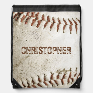 Personalised Vintage Baseball Drawstring Bag