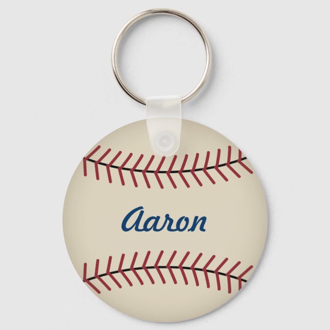 Personalised Vintage Baseball Keychain Gift  (Front)