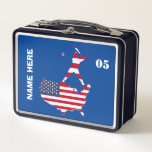 Personalised Vintage Baseball Name Number Metal Lunch Box<br><div class="desc">Personalised Vintage Baseball Name Number Metal Lunch Box</div>