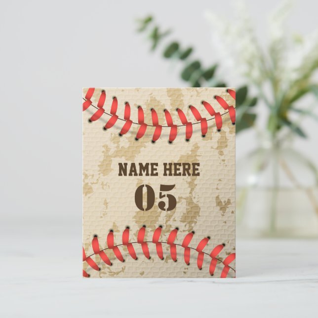 Personalised Vintage Baseball Name Number Retro (Standing Front)