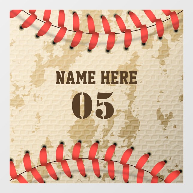 Personalised Vintage Baseball Name Number Retro (Sheet)