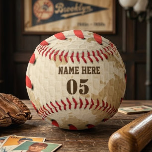 Personalised Vintage Baseball Name Number Retro