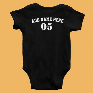 Personalised Vintage Baseball Name Number Retro Baby Bodysuit