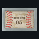 Personalised Vintage Baseball Name Number Retro Belt Buckle<br><div class="desc">Personalised vintage baseball name number retro design  can be good for you if you love Baseball. Or it could be a great gift for those who loves baseball.</div>