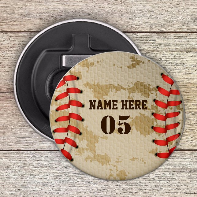 Personalised Vintage Baseball Name Number Retro Bottle Opener (Creator Uploaded)